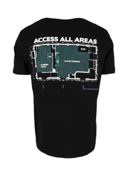 Die Rückseite des Schwarzen Access all Areas T-Shirts